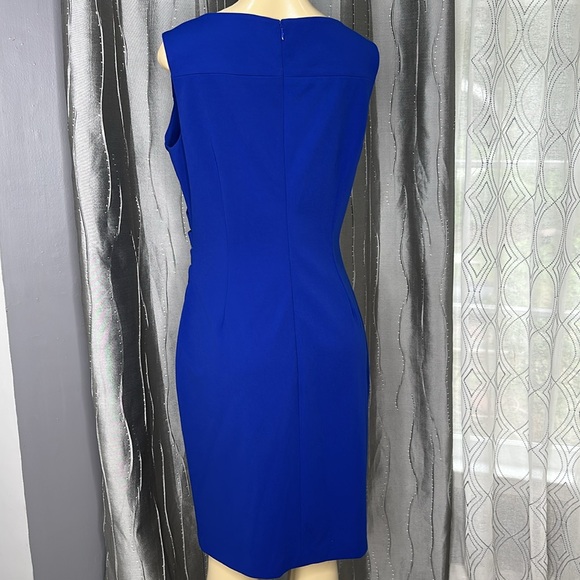 Calvin Klein Royal Blue Midi Dress sleeveless Sz 12 - Picture 4 of 6